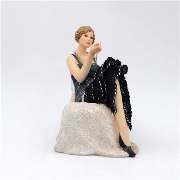Victorian Style Lady Camille Lying On Sofa Resin Art Figurine, 9" - Picture 4 of 5